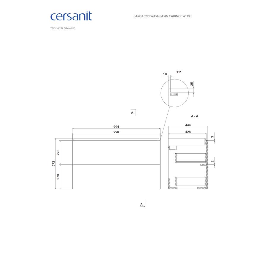 CERSANIT LARGA 100 WASHBASIN CABINET WHITE S932-076