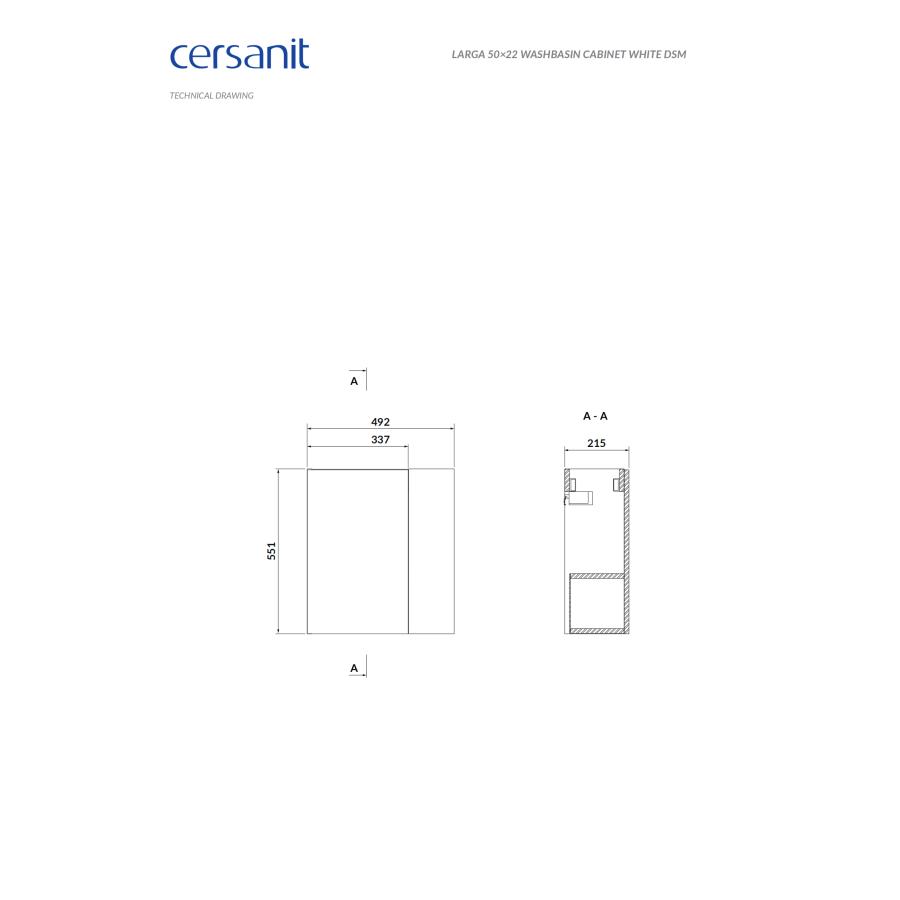 CERSANIT LARGA 40 WASHBASIN CABINET WHITE S932-110-DSM