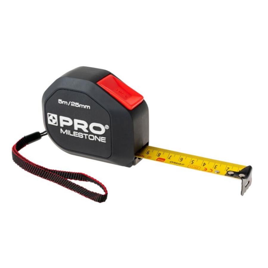 PRO MILESTONE MEASURE TAPE 5M X 25MM PRO-MZ185